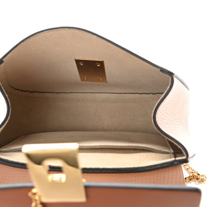 Chloe Grained Calfskin Lambskin Mini Bi-Color Drew Shoulder Bag Powder Beige Caramel 5 of 12