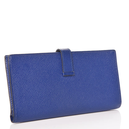 Hermes Epsom Bearn Gusset Wallet Bleu Electrique 3 of 9