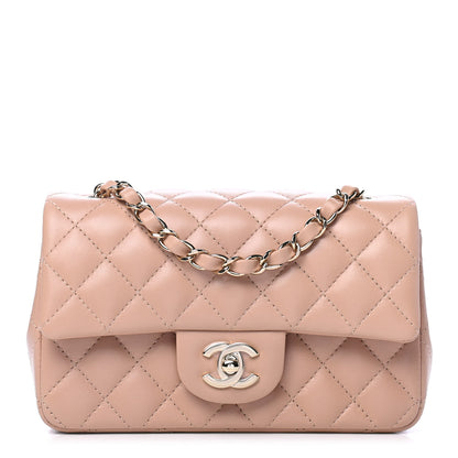 Chanel Lambskin Quilted Mini Rectangular Flap Beige 1 of 4