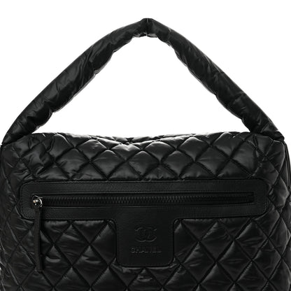 Chanel Nylon Quilted Coco Cocoon Hobo Black 8 of 12