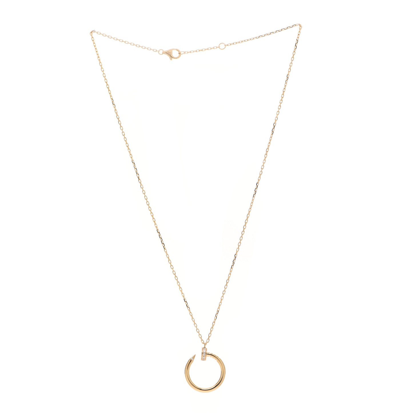 18K Yellow Gold Diamond Juste Un Clou Pendant Necklace