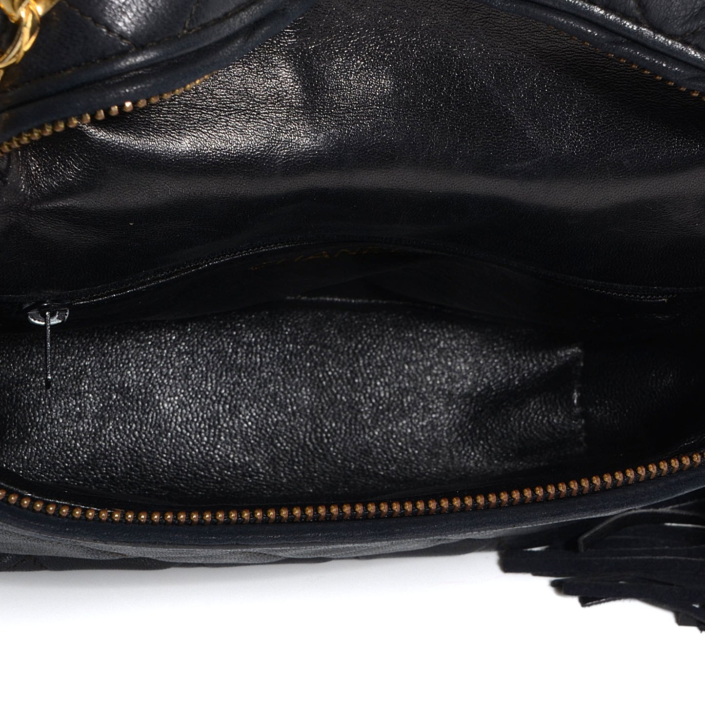 Lambskin CC Tassel Shoulder Bag Black