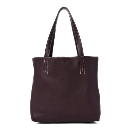 Hermes Veau Sikkim Double Sens 30 Reversible Tote Black Prune 3 of 15