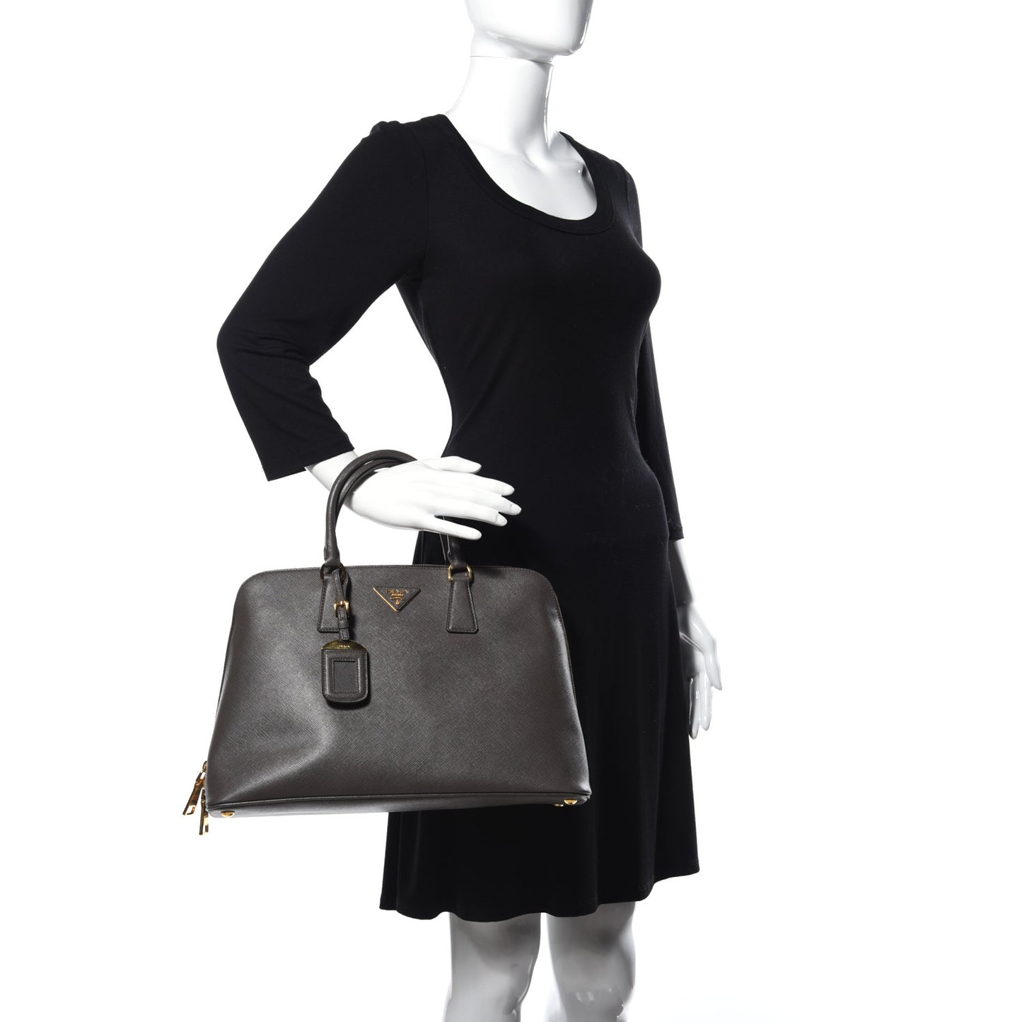 Saffiano Lux Large Promenade Tote Grafite