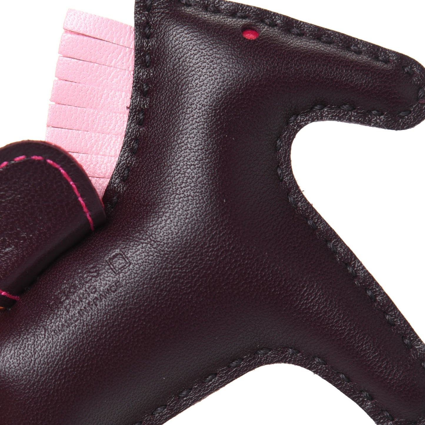 Milo Lambskin Matte Alligator Touch Grigri Rodeo Horse Bag Charm PM Rouge Sellier Framboise Rose Sakura