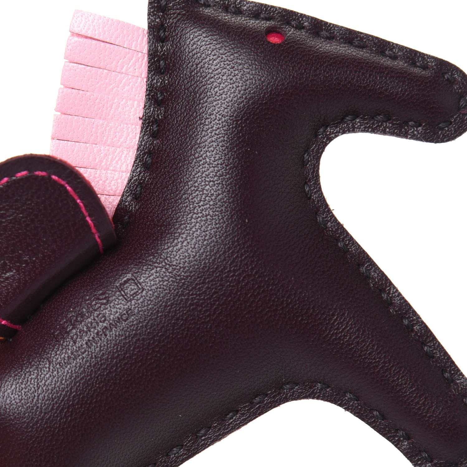 Hermes Milo Lambskin Matte Alligator Touch Grigri Rodeo Horse Bag Charm PM Rouge Sellier Framboise Rose Sakura 3 of 5