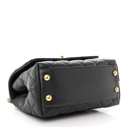 Chanel Calfskin Strass Quilted Extra Mini Coco Handle Flap Dark Grey 4 of 14