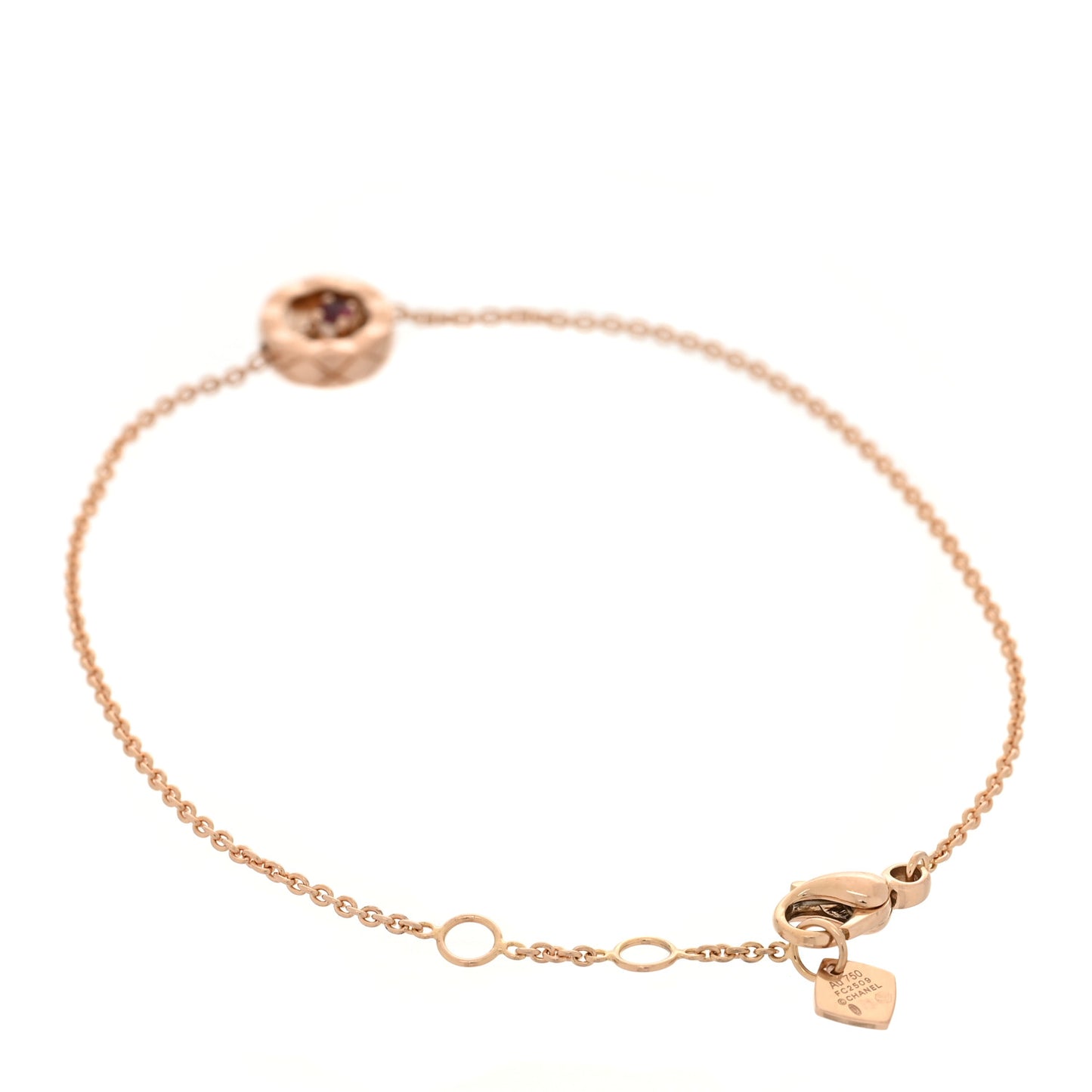 18K Beige Gold Ruby Coco Crush Station Bracelet