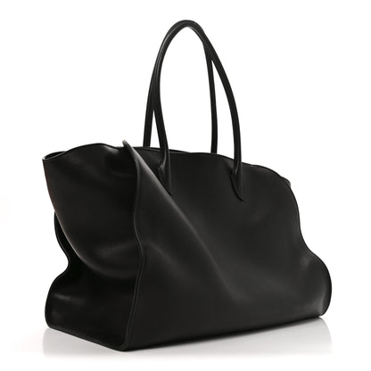 The Row Polished Saddle Calfskin Marlo 17 Tote Bag Black 3 of 9