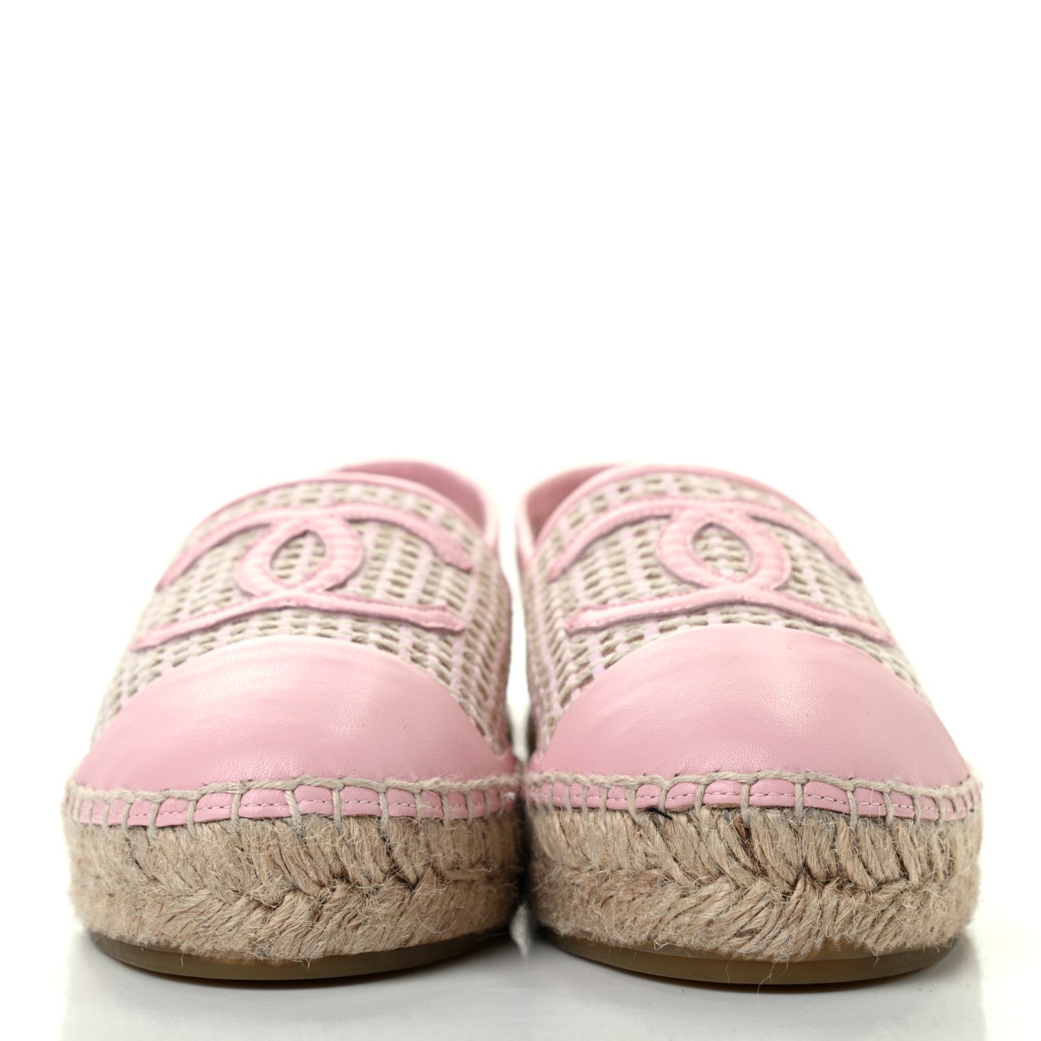 Chanel Mesh Lambskin CC Espadrilles 37 Light Pink Beige 2 of 7