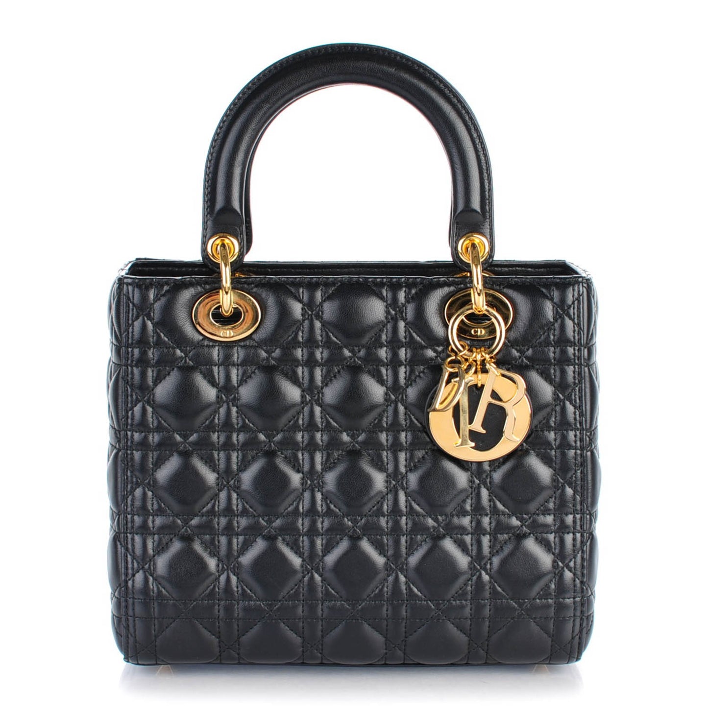 Lambskin Cannage Medium Lady Dior Black