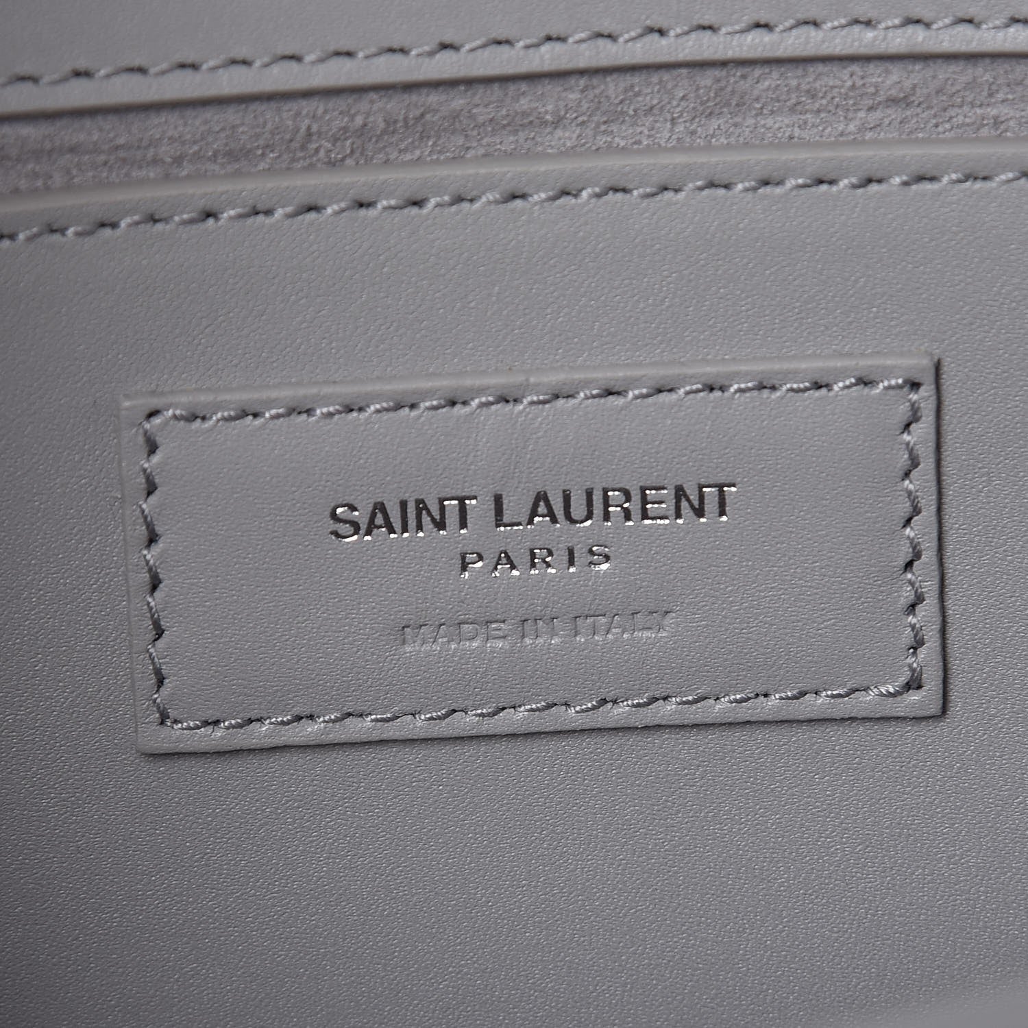 Saint Laurent Calfskin Classic Monogram Tassel Clutch Souris 6 of 7