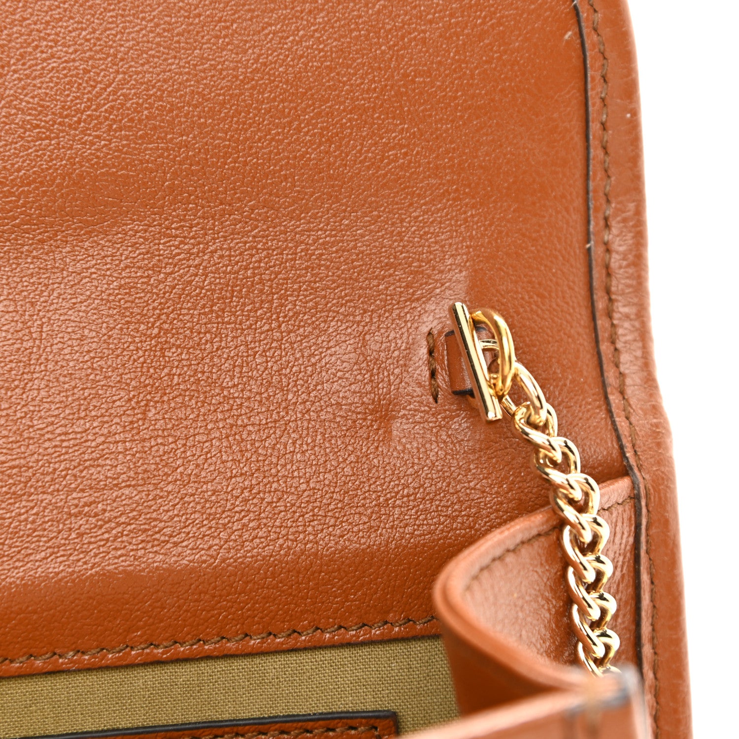 Gucci Vintage Canvas Calfskin Web Mini Rajah Slim Flap Shoulder Bag Sand Light Cuir 8 of 11