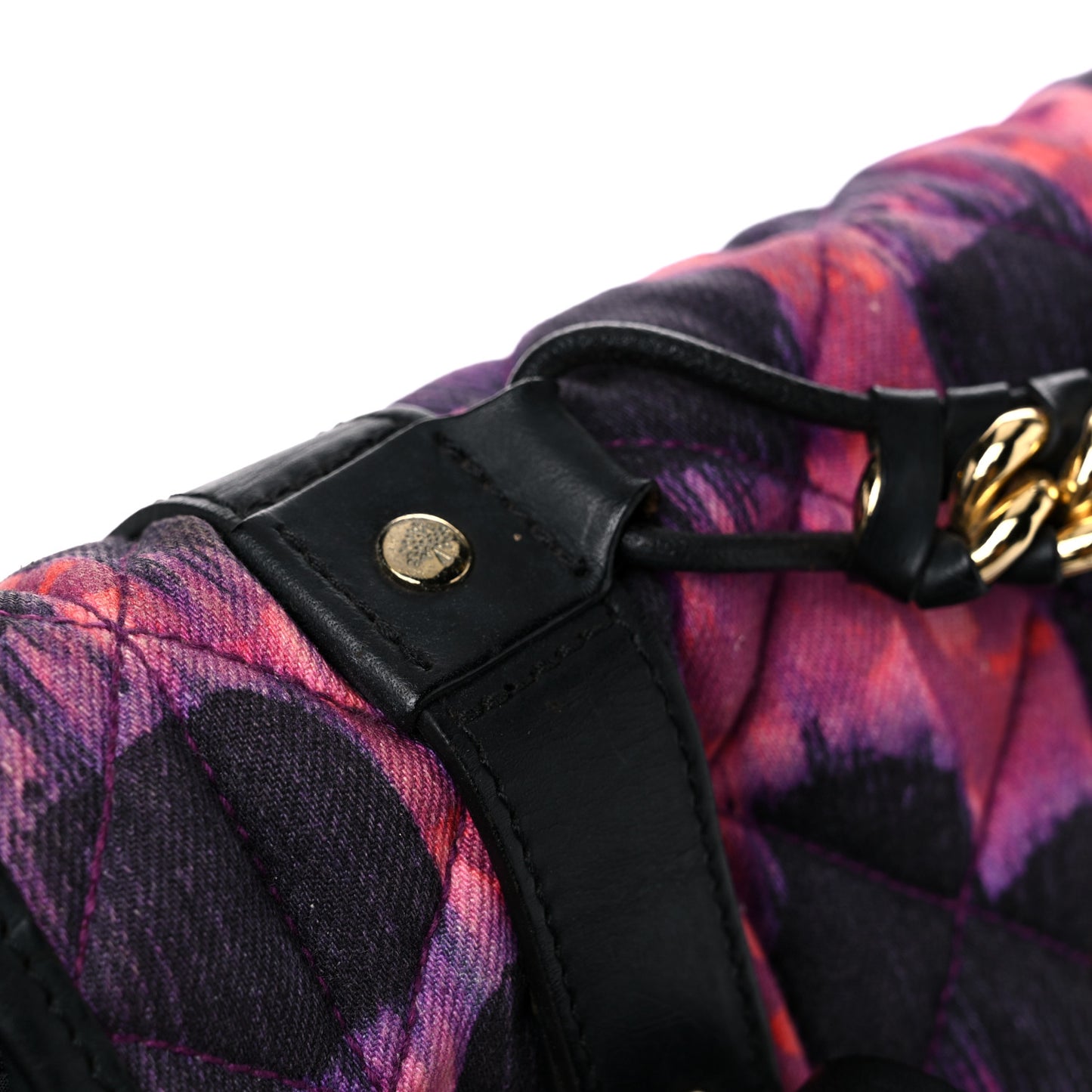 Denim Alexa Quilted Loopy Leopard Print Purple Red