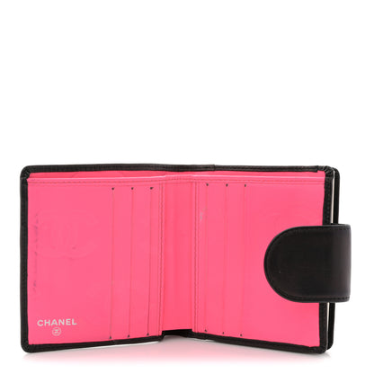 Chanel Calfskin Quilted Cambon Bi-fold Wallet Black White 5 of 10