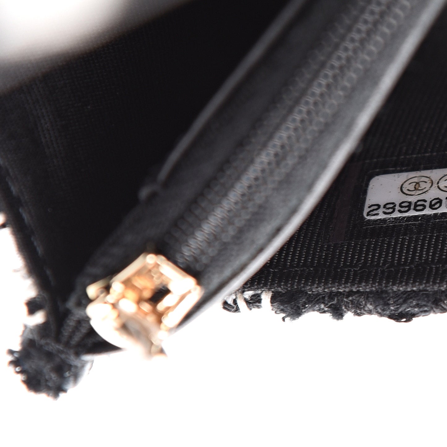 Tweed Quilted Wallet On Chain WOC Black Ecru White