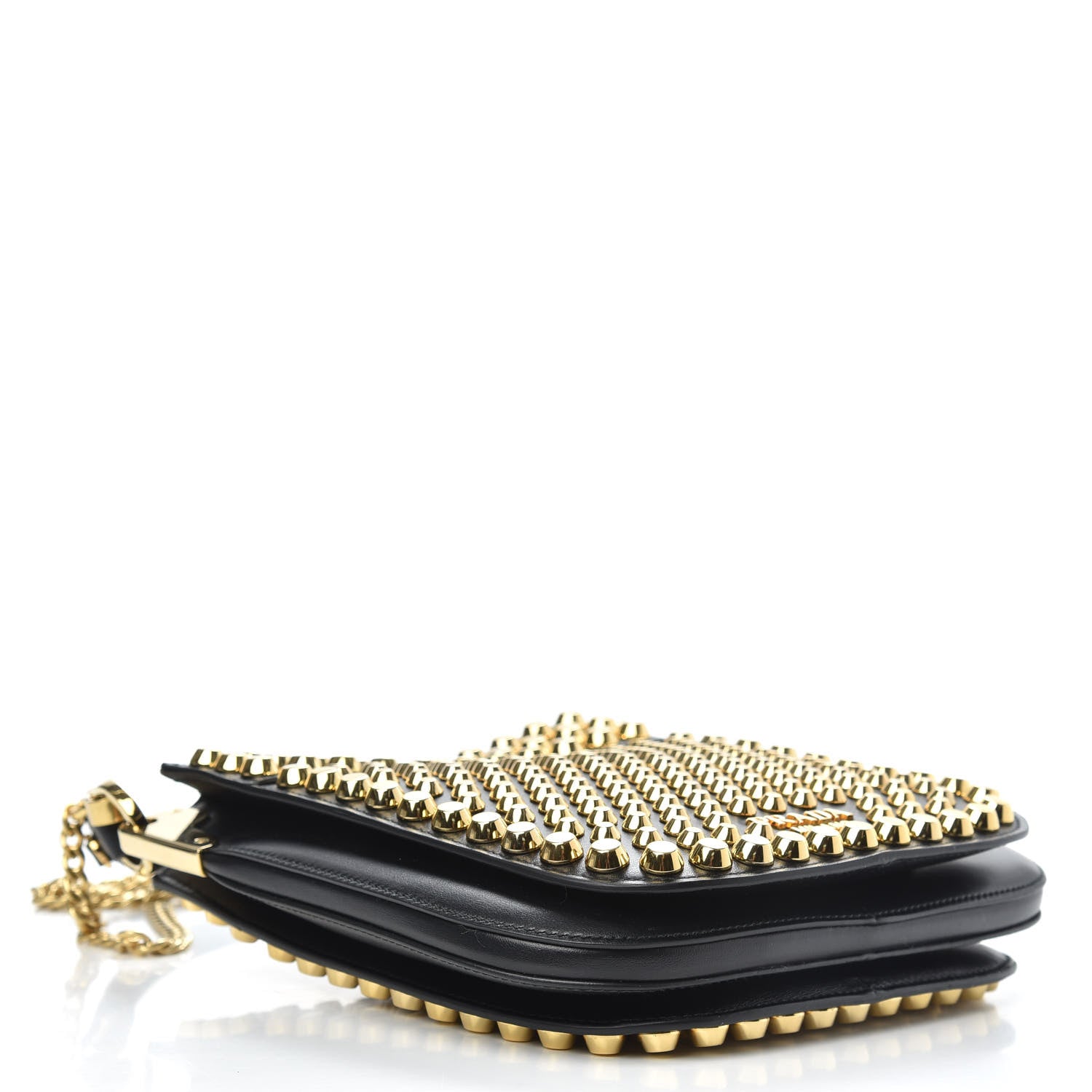 Prada City Calfskin Studded Small Margit Bag Black 4 of 8