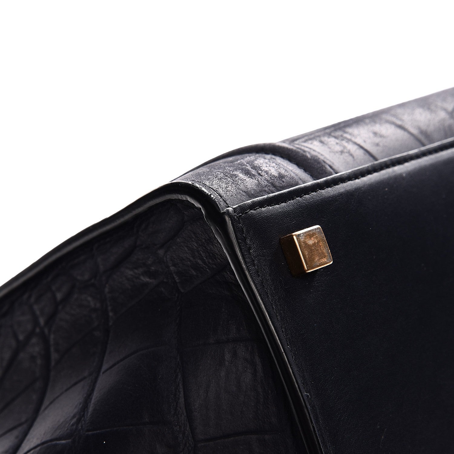 Celine Crocodile Embossed Nubuck Medium Phantom Luggage Navy Blue 12 of 15