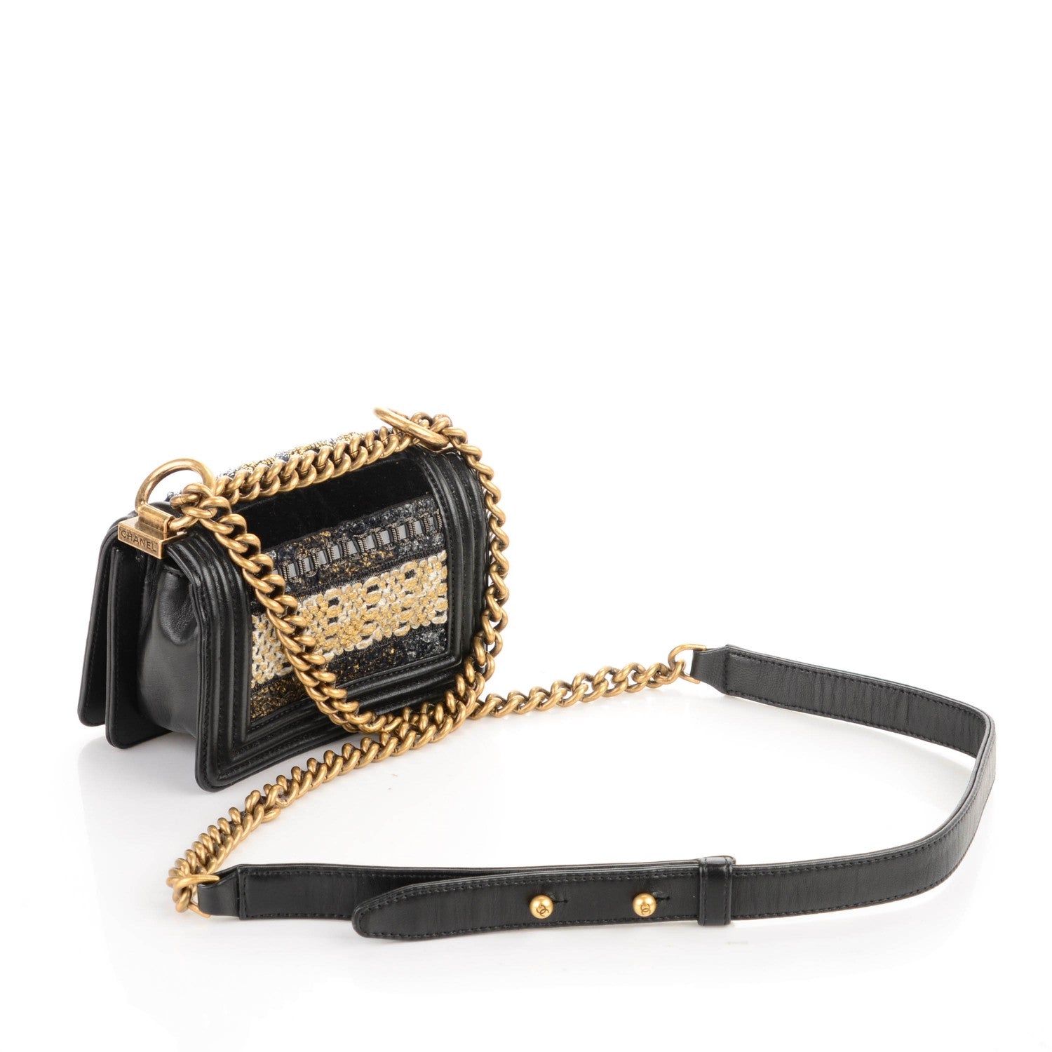 Chanel Lambskin Tweed Mini Boy Flap Black 3 of 6