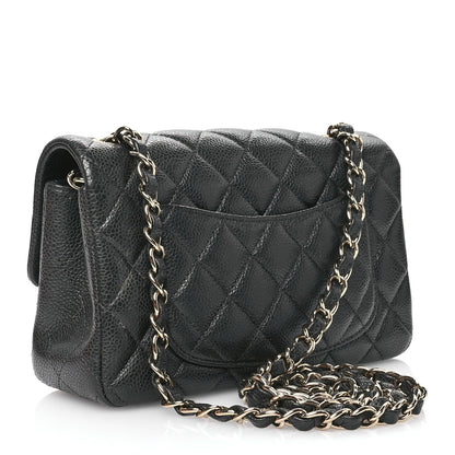 Chanel Metallic Caviar Quilted Mini Rectangular Flap Dark Grey 3 of 11