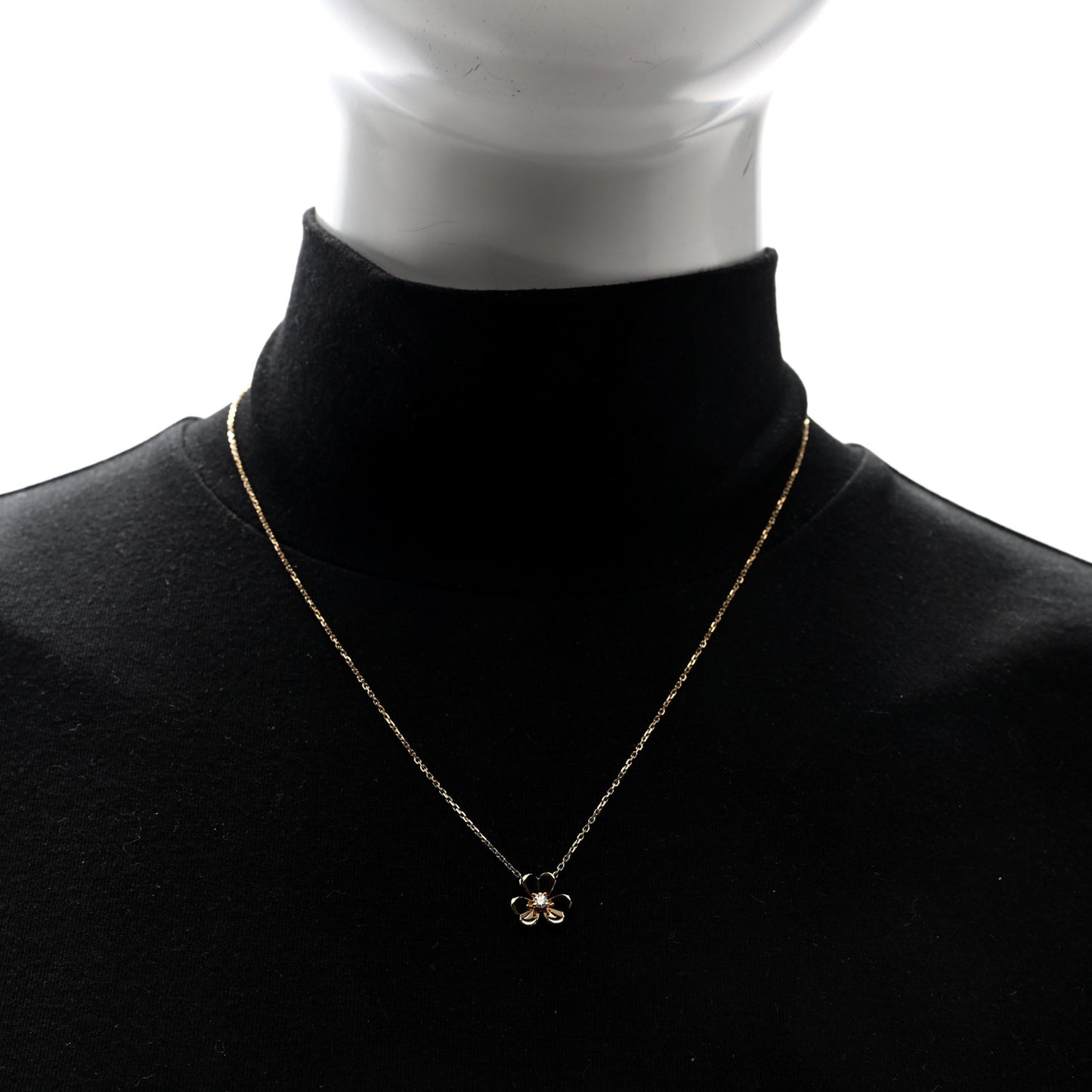 18K Yellow Gold Diamond Mini Frivole Pendant Necklace