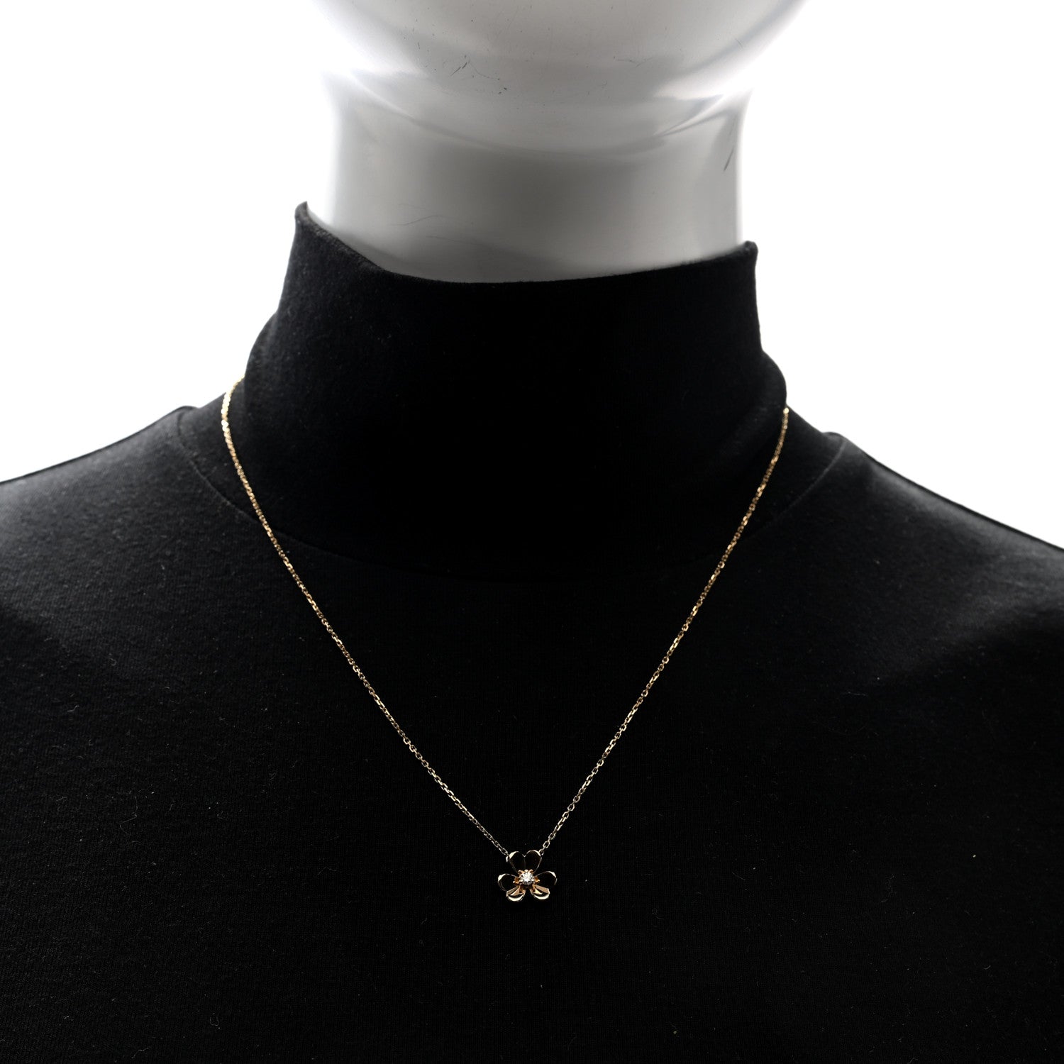 Van Cleef & Arpels 18K Yellow Gold Diamond Mini Frivole Pendant Necklace 2 of 5