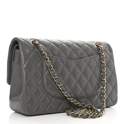 Chanel Lambskin Quilted Medium Double Flap Dark Grey 3 of 12