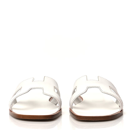 Hermes Box Calfskin Oran Sandals 40 White 2 of 8