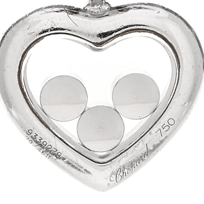 Chopard 18K White Gold 3 Happy Diamonds Icons Heart Pendant Necklace 4 of 4