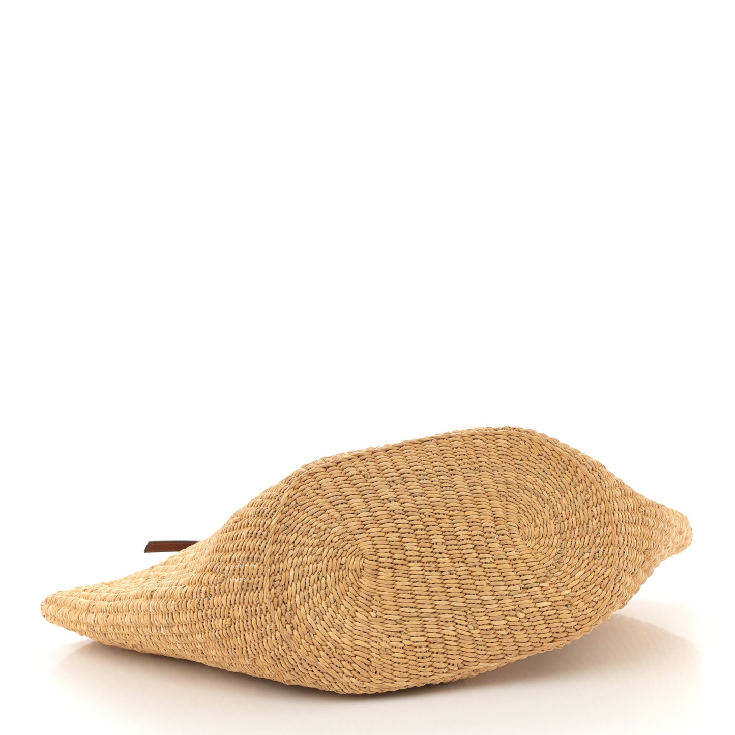 Calfskin Raffia Paulas Ibiza Small Shell Basket Tote Bag Natural Tan