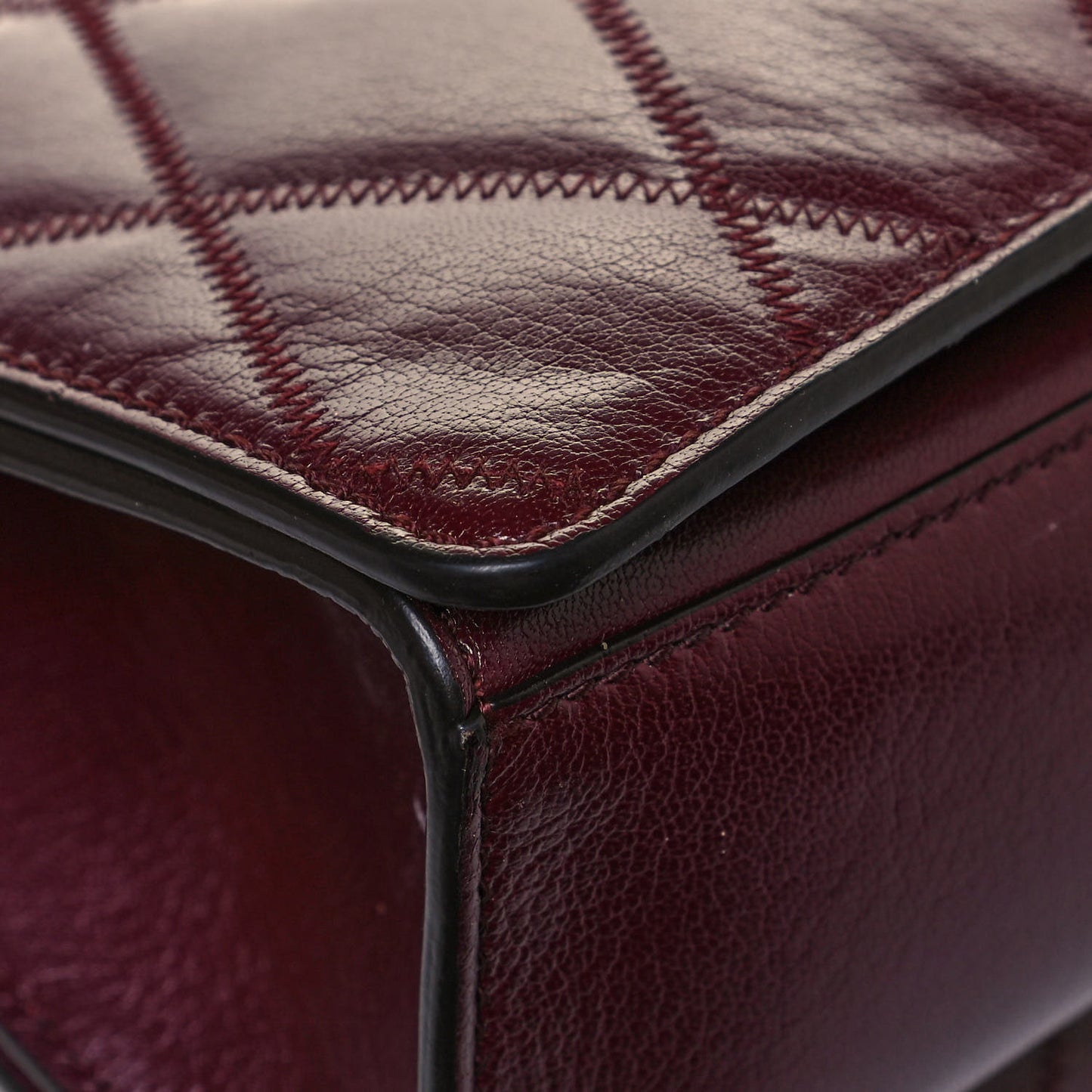 Goatskin Quilted Medium GV3 Shoulder Bag Aubergine