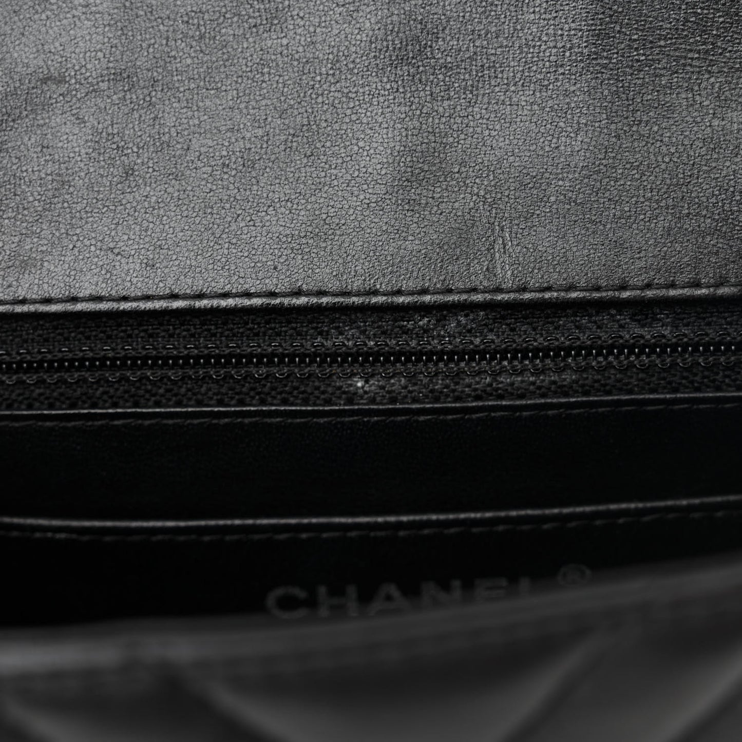 Lambskin Chevron Quilted Mini Square Flap So Black