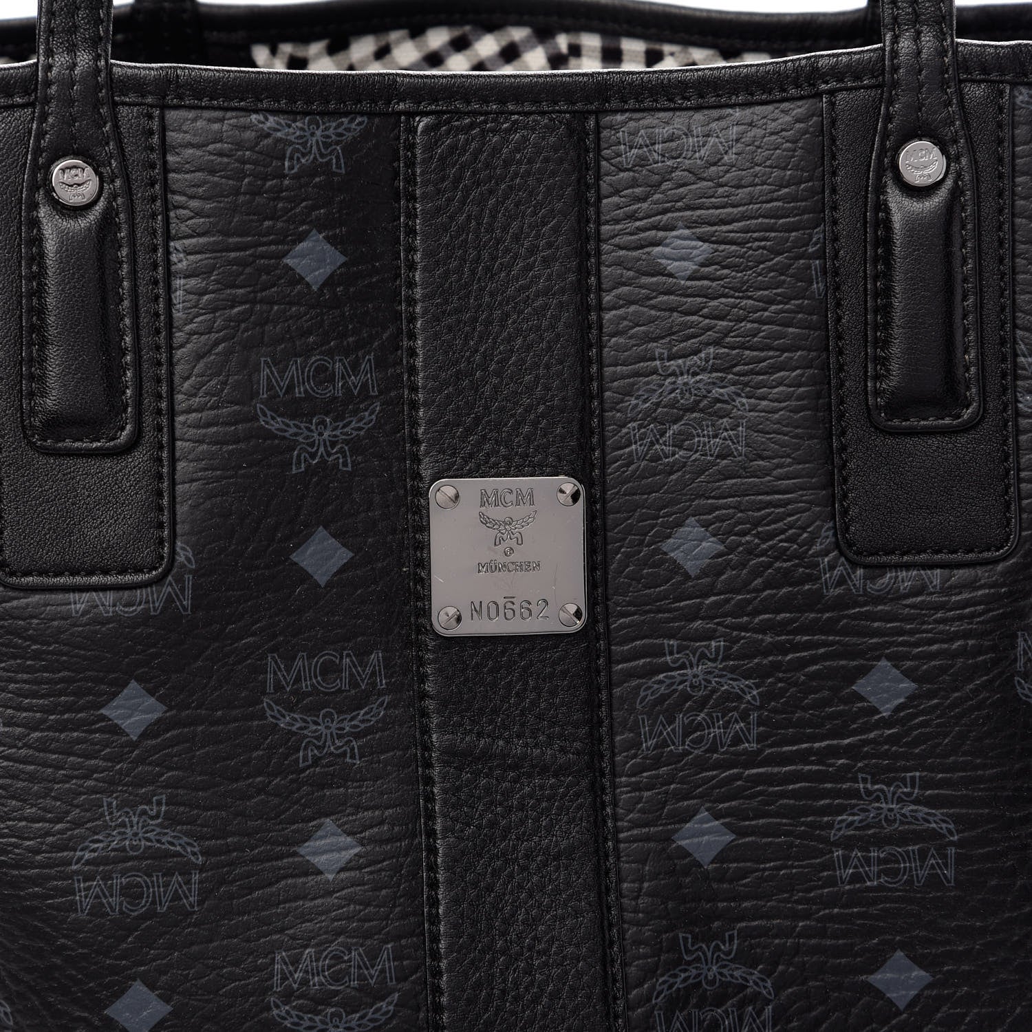 MCM Visetos Medium Liz Reversible Shopper Tote Black 12 of 14