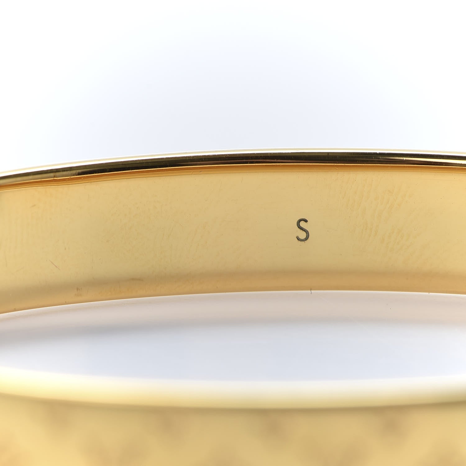 Louis Vuitton Brass Monogram Nanogram Cuff S Gold 6 of 6