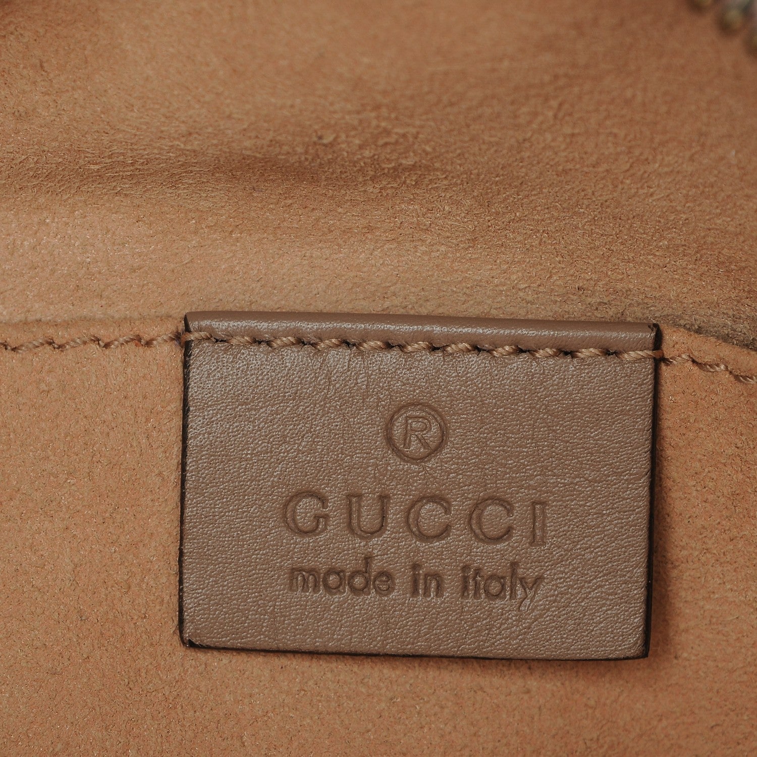 Gucci Calfskin Matelasse Mini GG Marmont Chain Shoulder Bag Nude 6 of 7