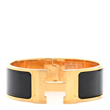Hermes Enamel Wide Clic Clac H Bracelet PM Black 1 of 6