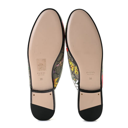 Gucci GG Supreme Monogram Flora Womens Princetown Slippers 36 Beige Ebony Multicolor Rosso 8 of 9