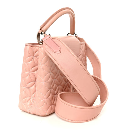 Louis Vuitton Lambskin Quilted Flower Capucines BB Pink 3 of 9