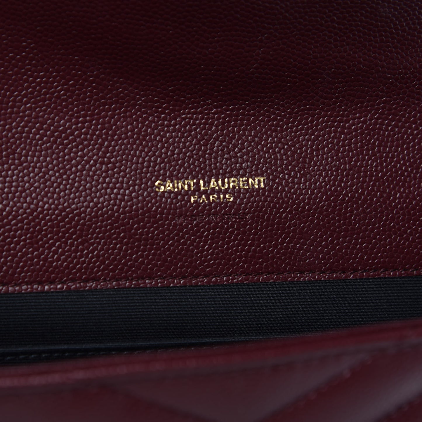 Grain De Poudre Matelasse Chevron Monogram Envelope Clutch Rouge Legion