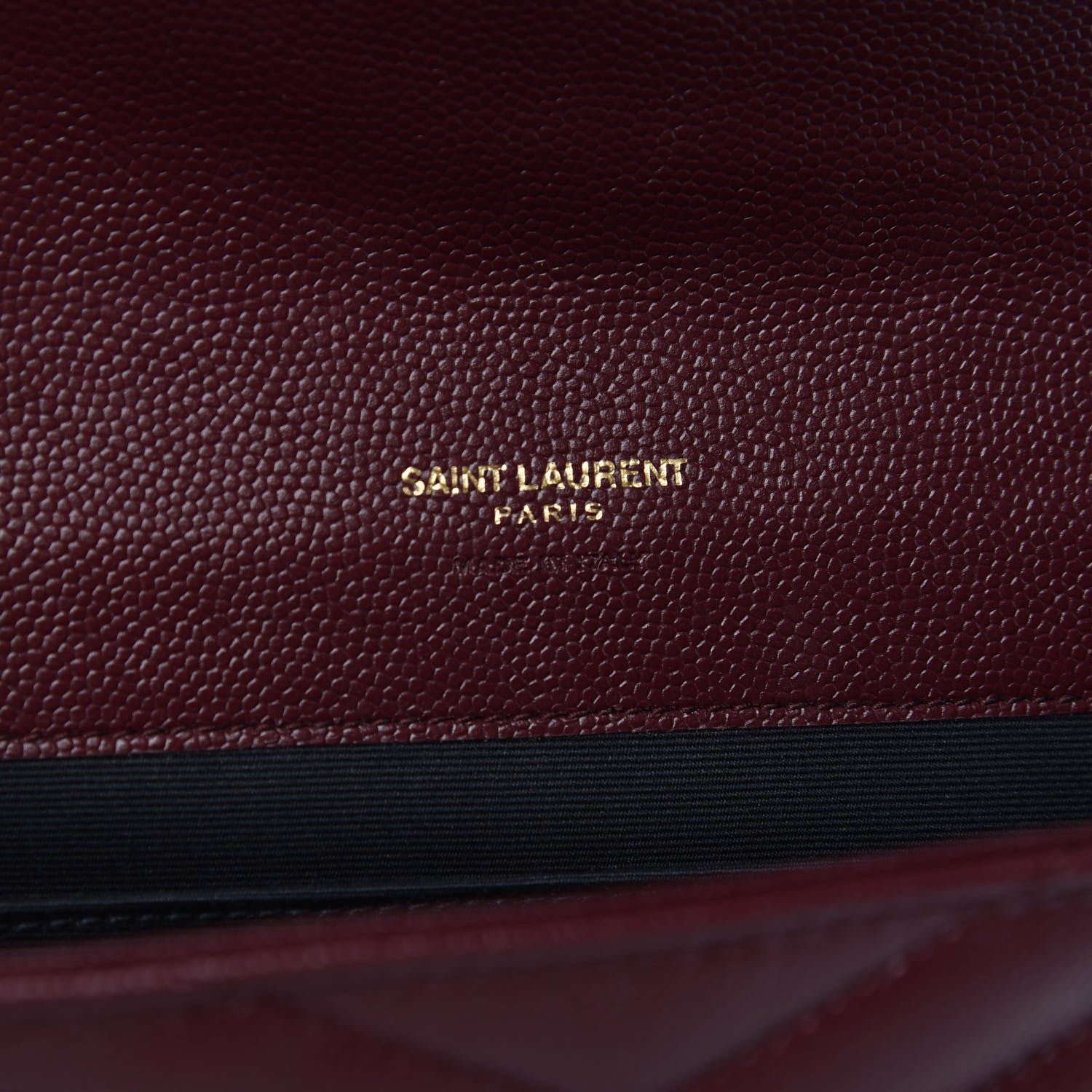 Saint Laurent Grain De Poudre Matelasse Chevron Monogram Envelope Clutch Rouge Legion 6 of 8