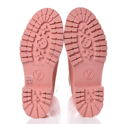Louis Vuitton Rubber Embossed Monogram Drops Flat Half Boots 39 Pale Pink 5 of 8