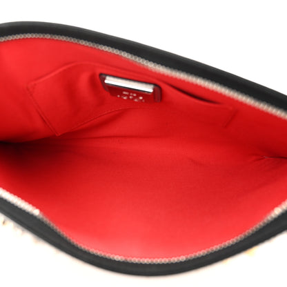 Christian Louboutin Patent Calfskin Glitter Studded Loubiclutch Crossbody Clutch Silver 5 of 11
