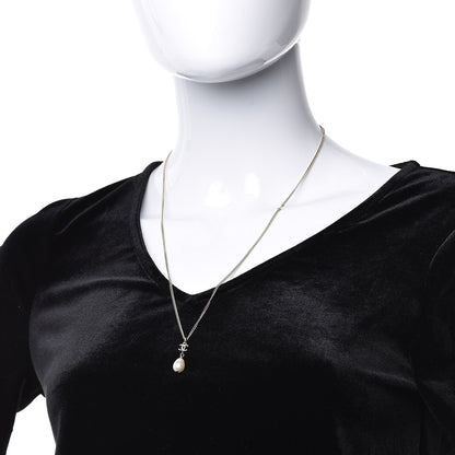 Chanel Pearl CC Drop Necklace Gold 2 of 5