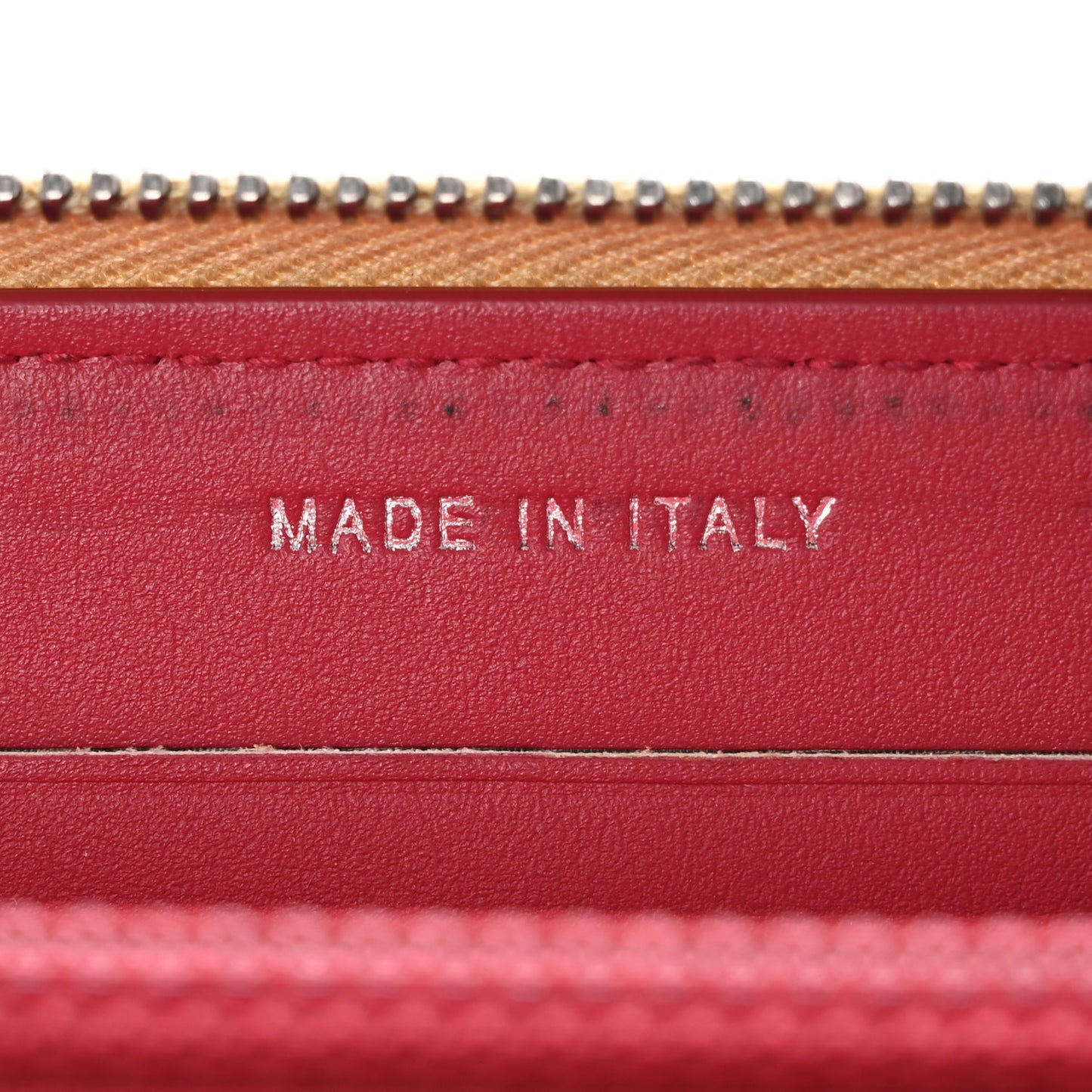 Metallic Aged Calfskin Quilted Small Gabrielle Zip Around Wallet Gold