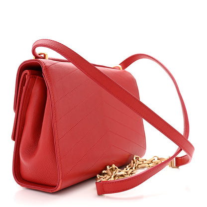 Chanel Calfskin Chevron Quilted Casual Trip Flap Red 3 of 12
