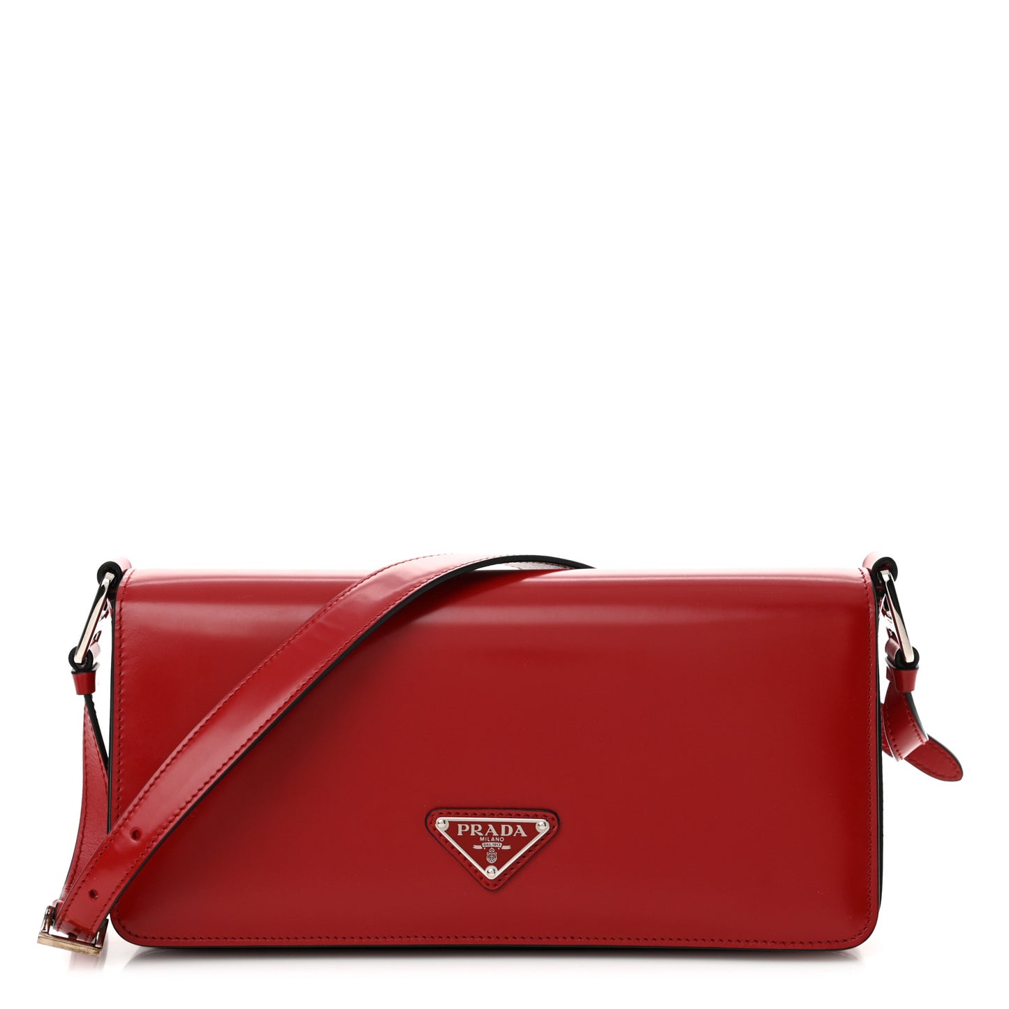 Spazzolato Femme Flap Shoulder Bag Scarlatto Black