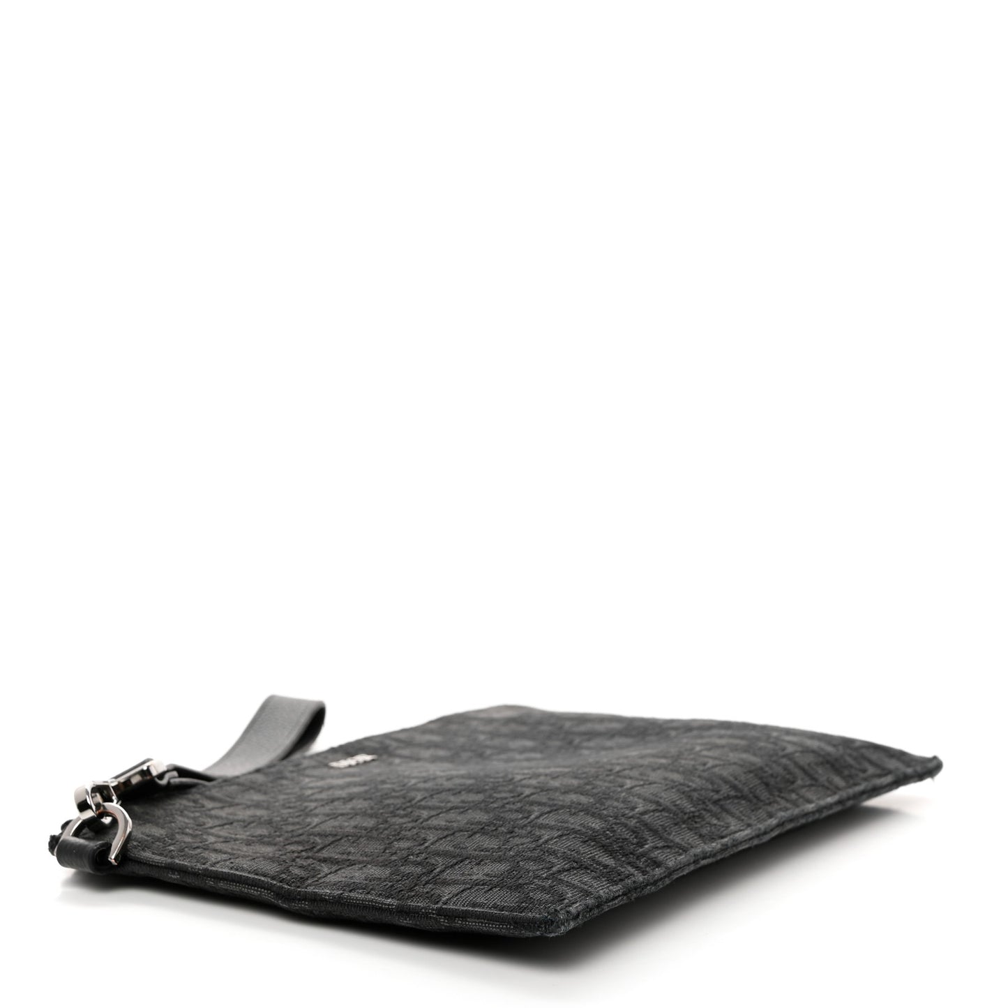 Oblique Jacquard Pouch Black