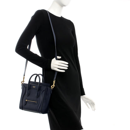 Celine Smooth Calfskin Nano Luggage Ink 2 of 9