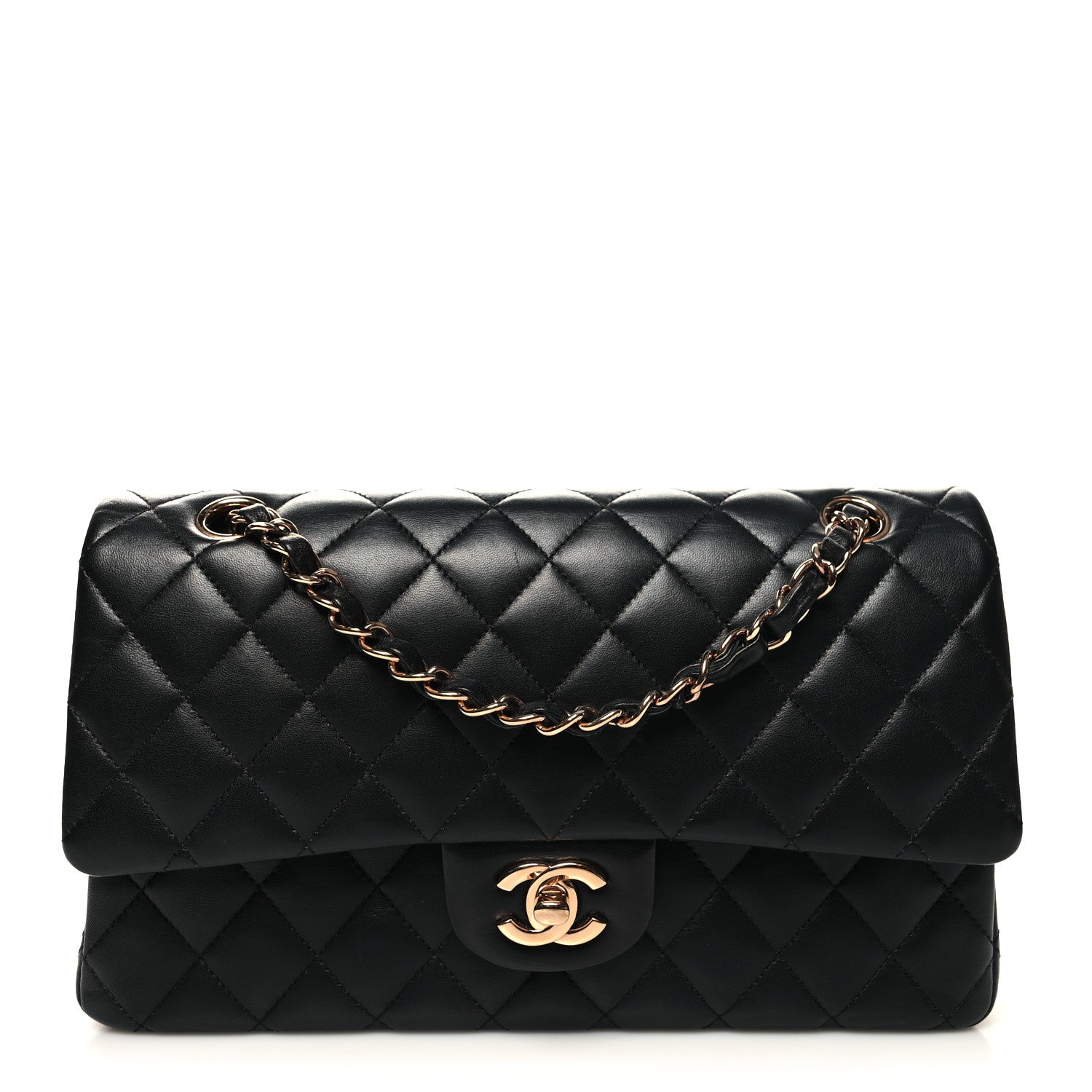 Chanel Lambskin Quilted Medium Double Flap Black 1 of 12