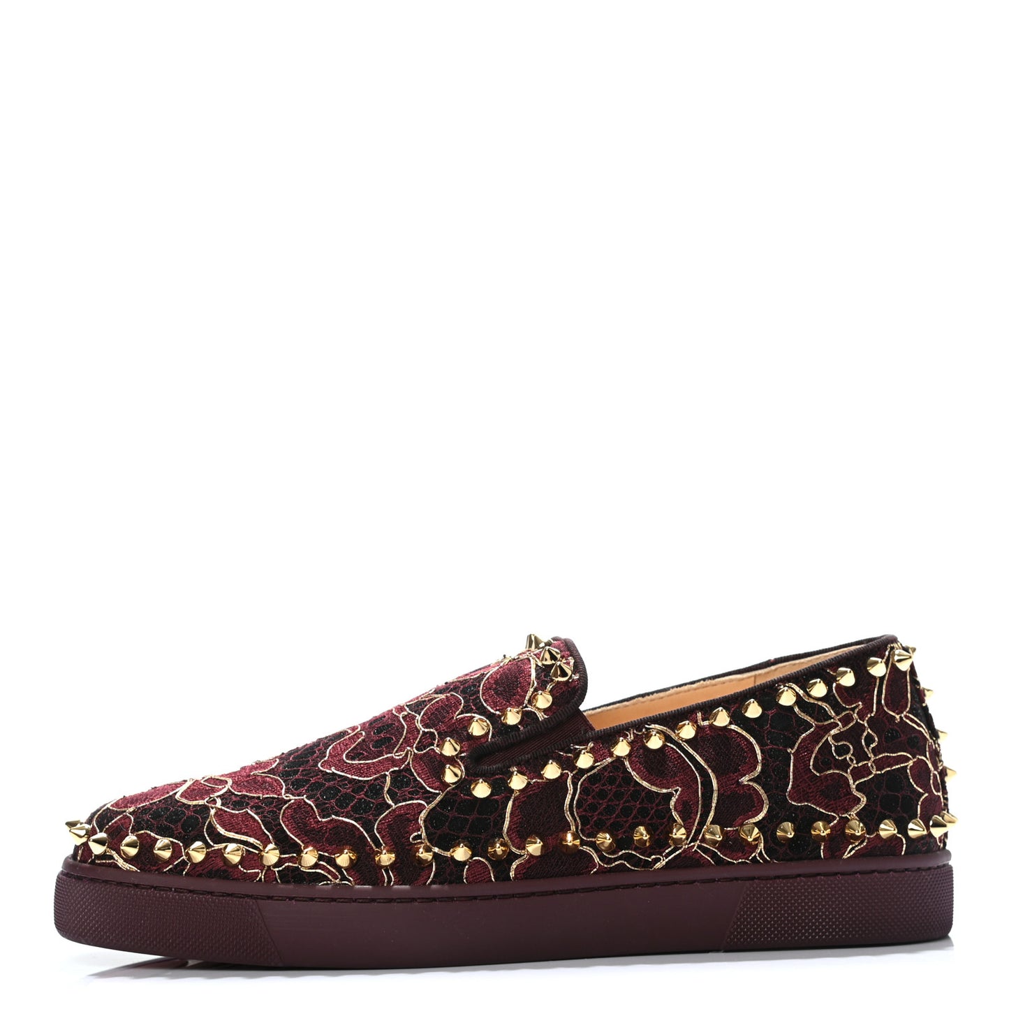 Mesh Guipure Womens Pik Boat Flats 37 Burgundy